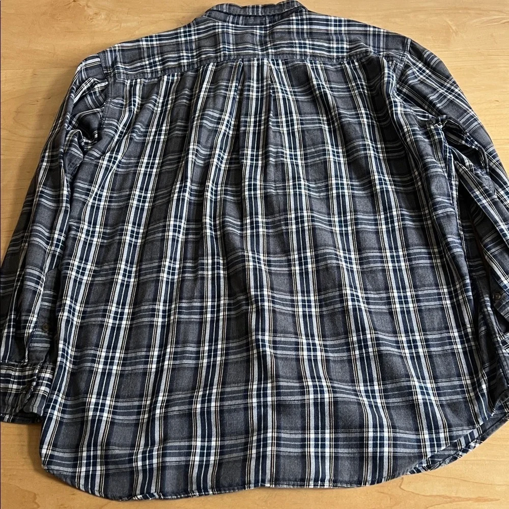 J. Crew Navy Gray and White Plaid Button Down Shirt